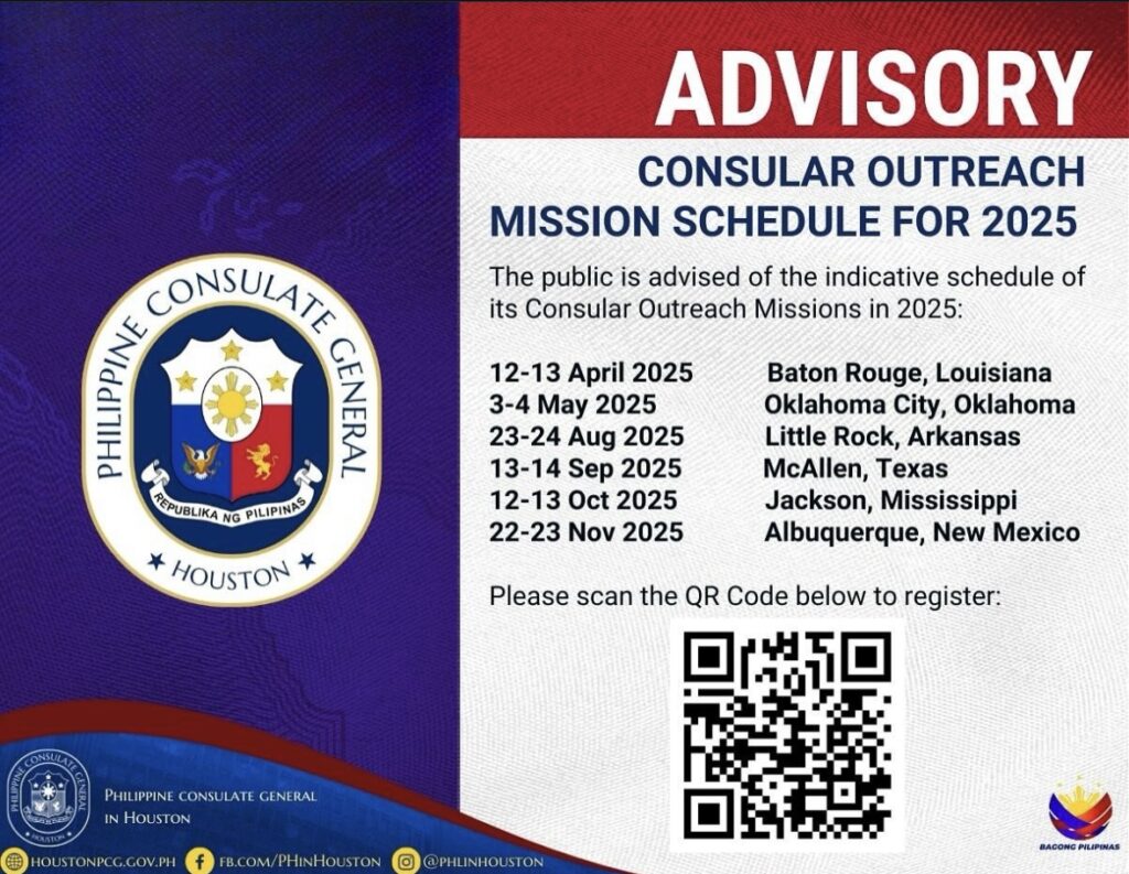 Philippine Consular Outreach Schedule 2027 Seattle